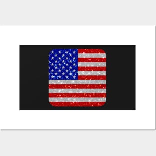 American Flag Glitter Sticker Posters and Art